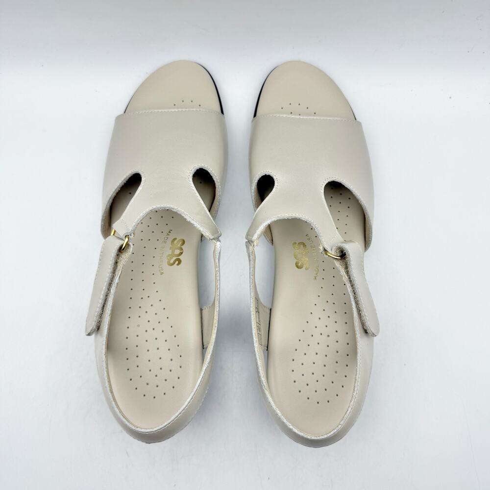 SAS Womens Suntimer Heeled Sandal US 11 Narrow Cream Leather NIB - Picture 11 of 13